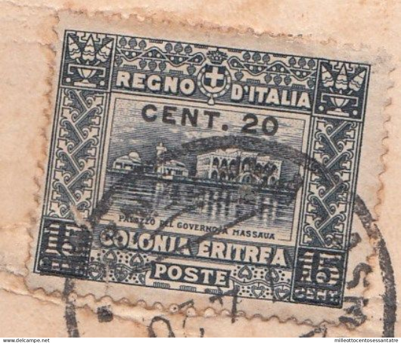 CO776 - ERITREA - Cartolina Fotografica Del 1926 Da Asmara A Roma Con Cent. 20 Su 15 - Soggetti Africano - - Eritrea