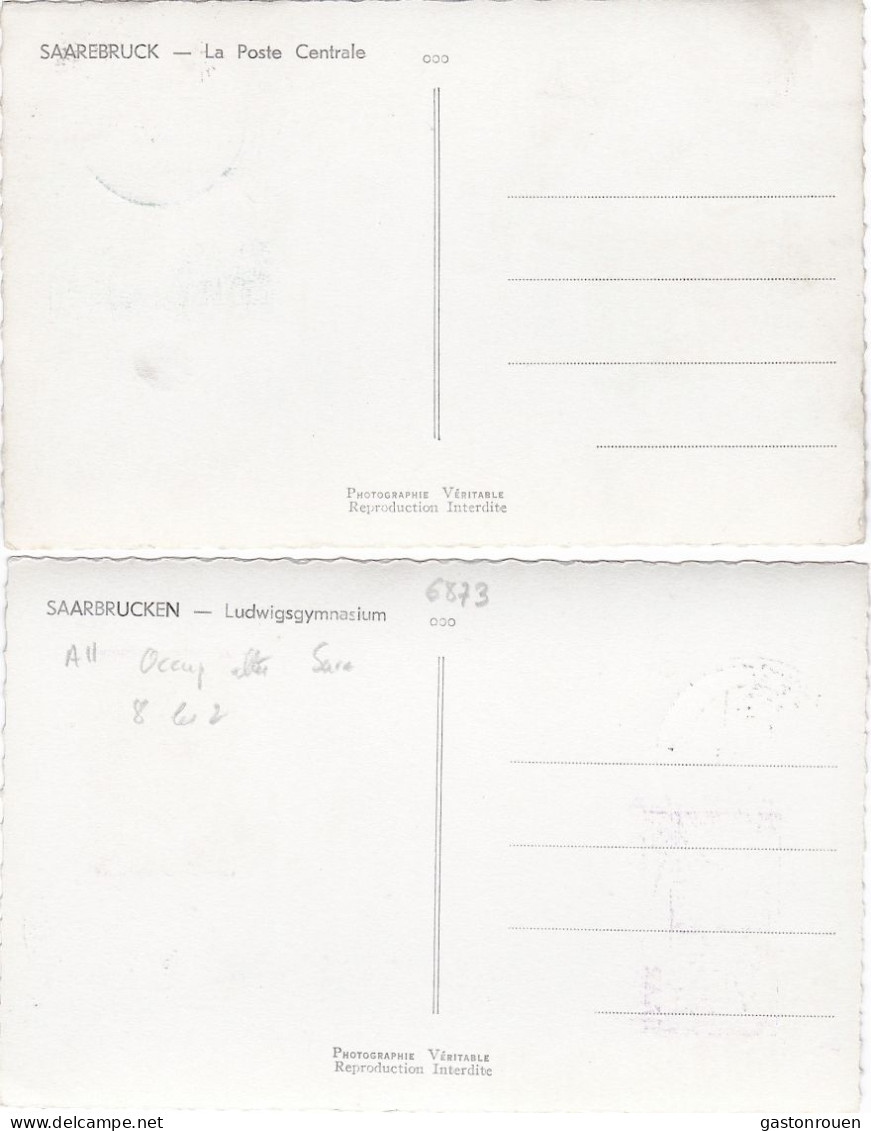 Carte Maximum Allemagne Occupation Française Sarre Saar 1954 2 Cartes Sarrebruck - Maximumkarten (MC)