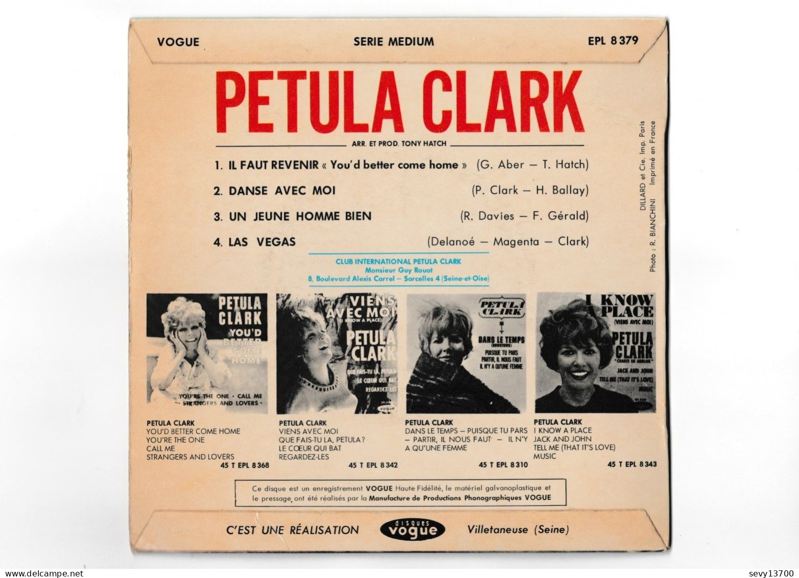 2 Vinyles 45 Tours Petula Clark - Il Faut Revenir, Calcutta, Marin Disques Vogue - Sonstige - Franz. Chansons