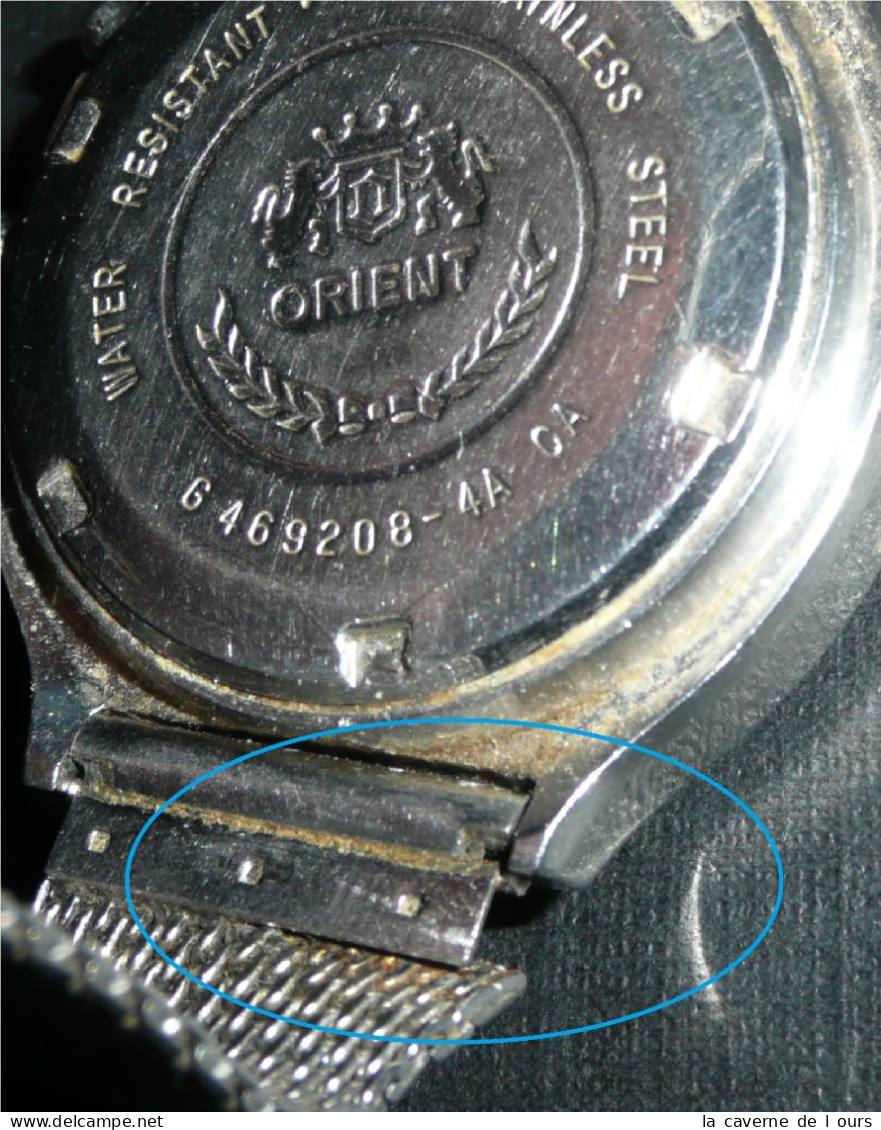 Rare Montre Bracelet Automatique Vintage, ORIENT, Cristal 21 Jewels JAPAN Dateur - Watches: Old