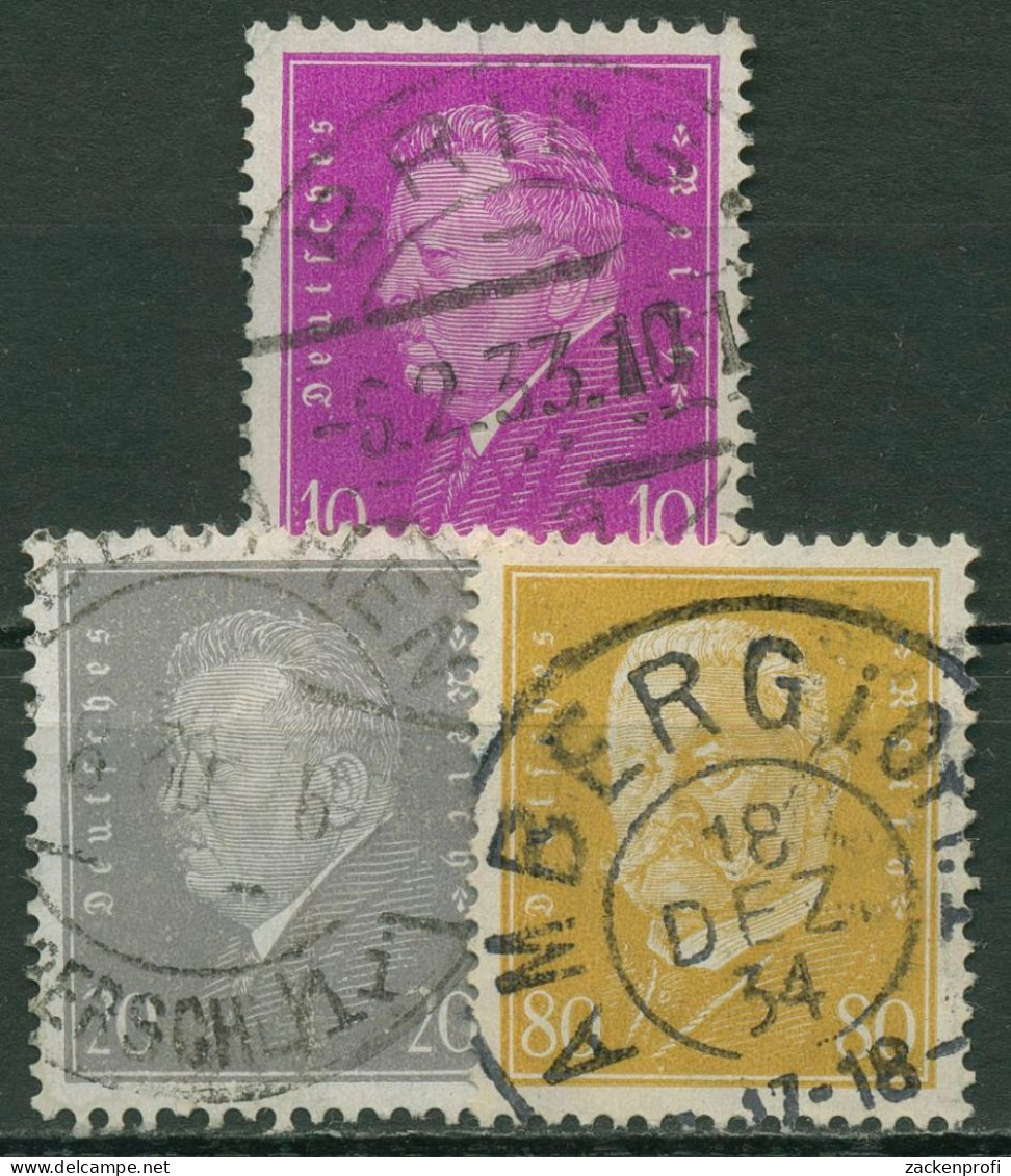 Deutsches Reich 1930 Reichspräsidenten Ebert U. Hindenburg 435/37 TOP-Stempel - Oblitérés