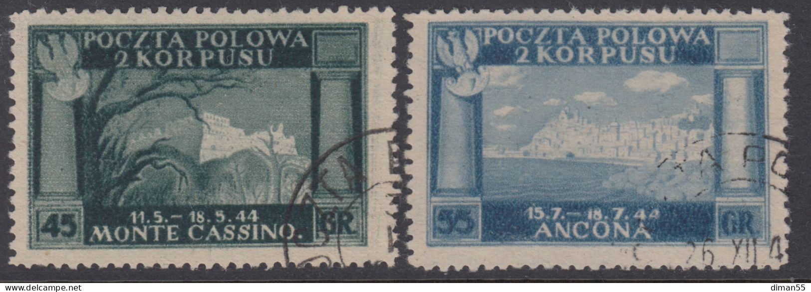 ITALIA - 1946 Corpo Polacco - Sassone N.5-8 - Cat. 550 Euro Usati - Other & Unclassified