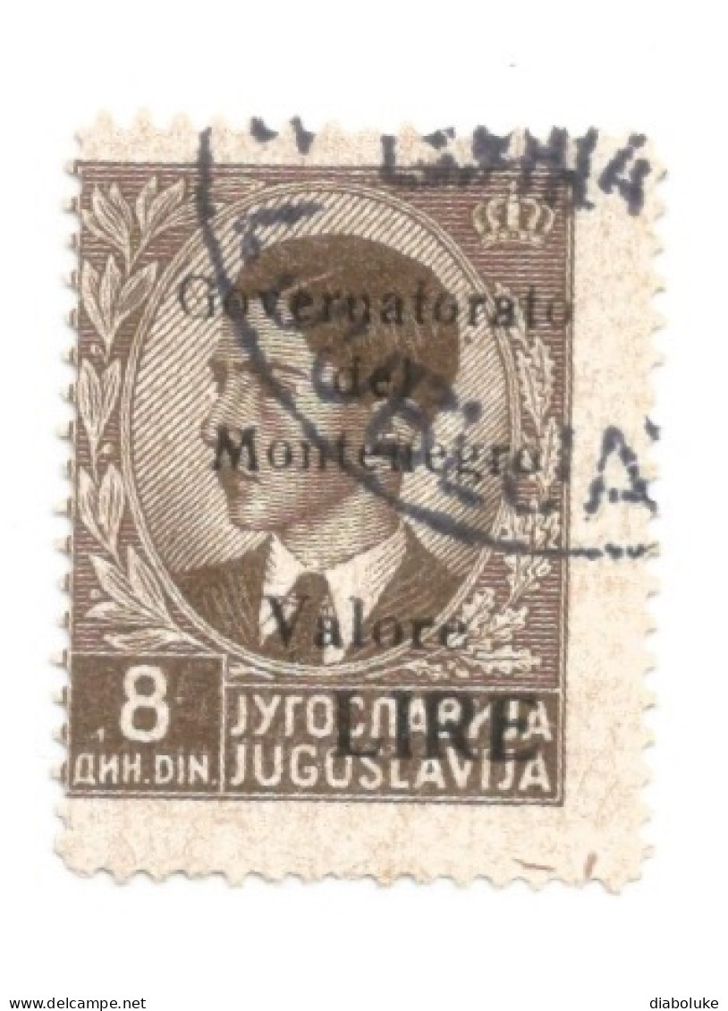 (COLONIE E POSSEDIMENTI) 1942, MONTENEGRO, SOPRASTAMPATI, 8D - 1 Francobollo Usato (CAT. SASSONE N.46) - Montenegro