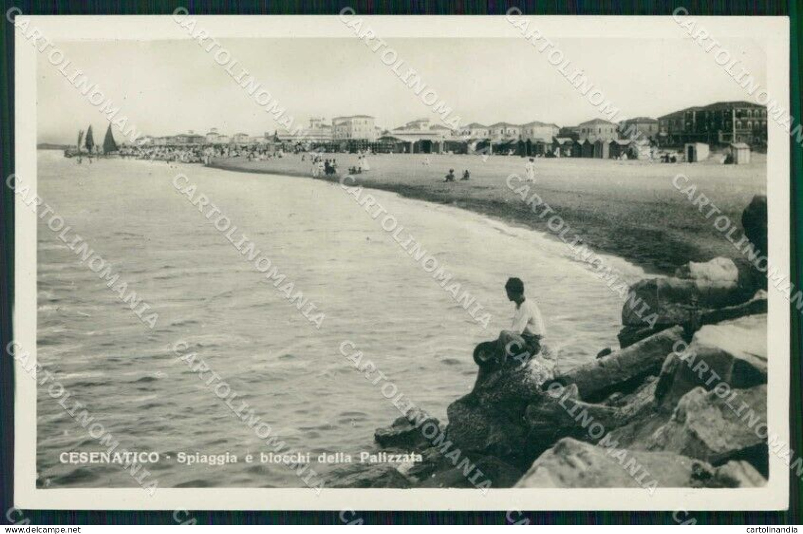 Forlì Cesenatico Spiaggia Blocchi Palizzata Foto Cartolina RB6724 - Forli