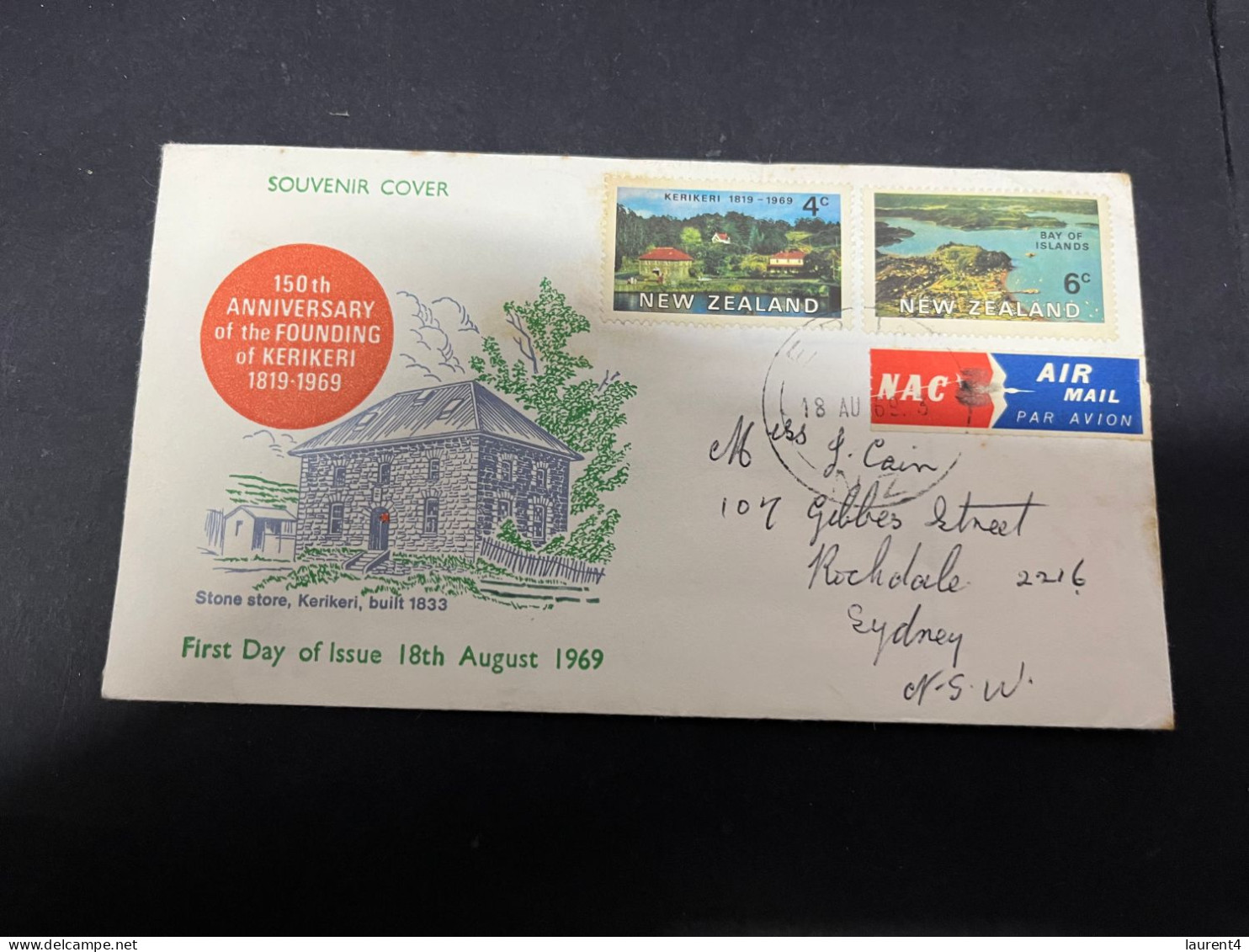 22-4-2024 (2 Z 44) FDC - New Zealand - Posted To Australia 1969 - Kerikeri Founding - FDC