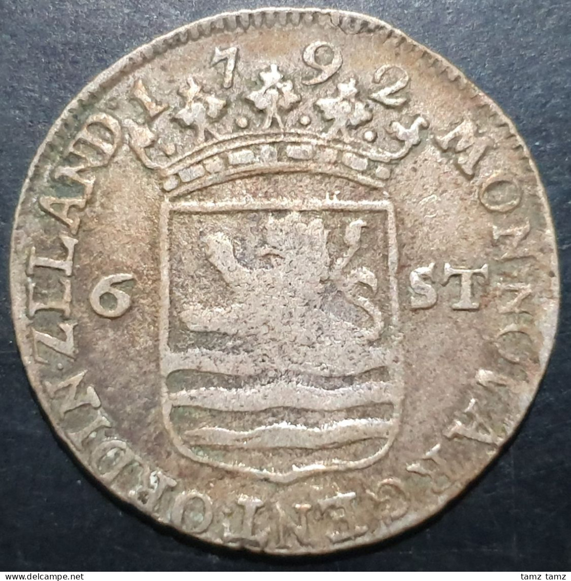 Netherlands 6 Stuiver Scheepjesschelling Zeeland Zeelandia 1792 Silver Fine - Monnaies Provinciales