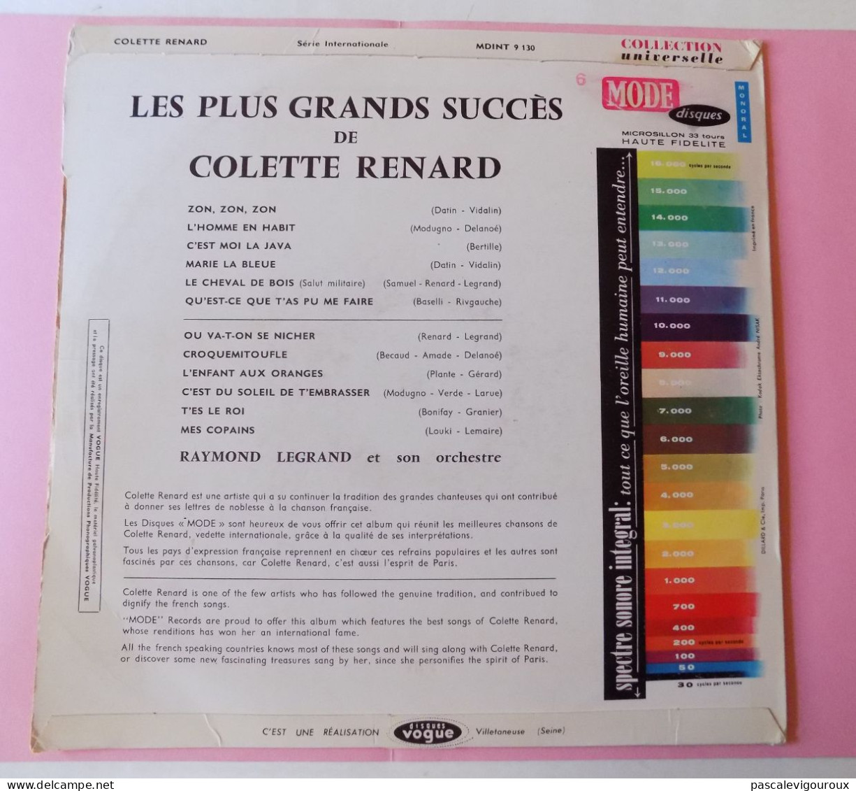 Disque Vinyle 33T Colette Renard – Les Grands Succès De Colette Renard VOL 1 - Autres - Musique Française