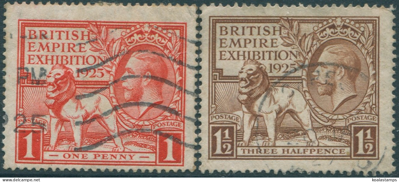 Great Britain 1925 SG432-433 Exhibition Set KGV FU (amd) - Ohne Zuordnung