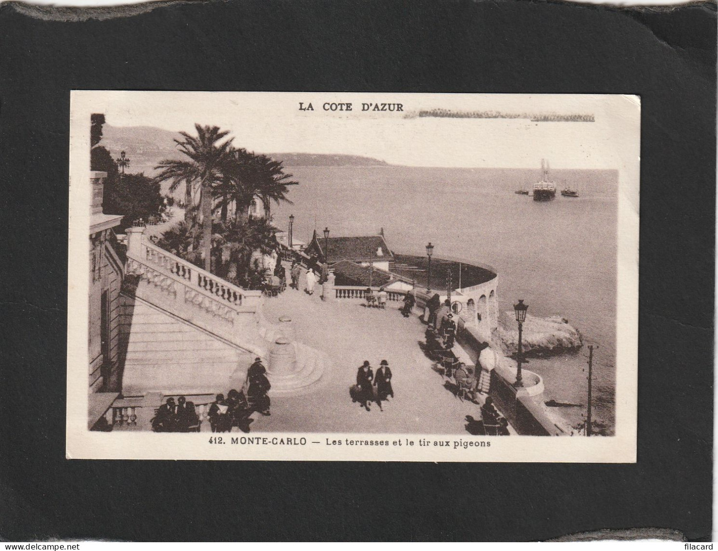 128639         Monaco,      Monte-Carlo,   Les  Terrasses  Et  Le  Tir  Aux  Pigeons,   VG   1933 - Terrassen