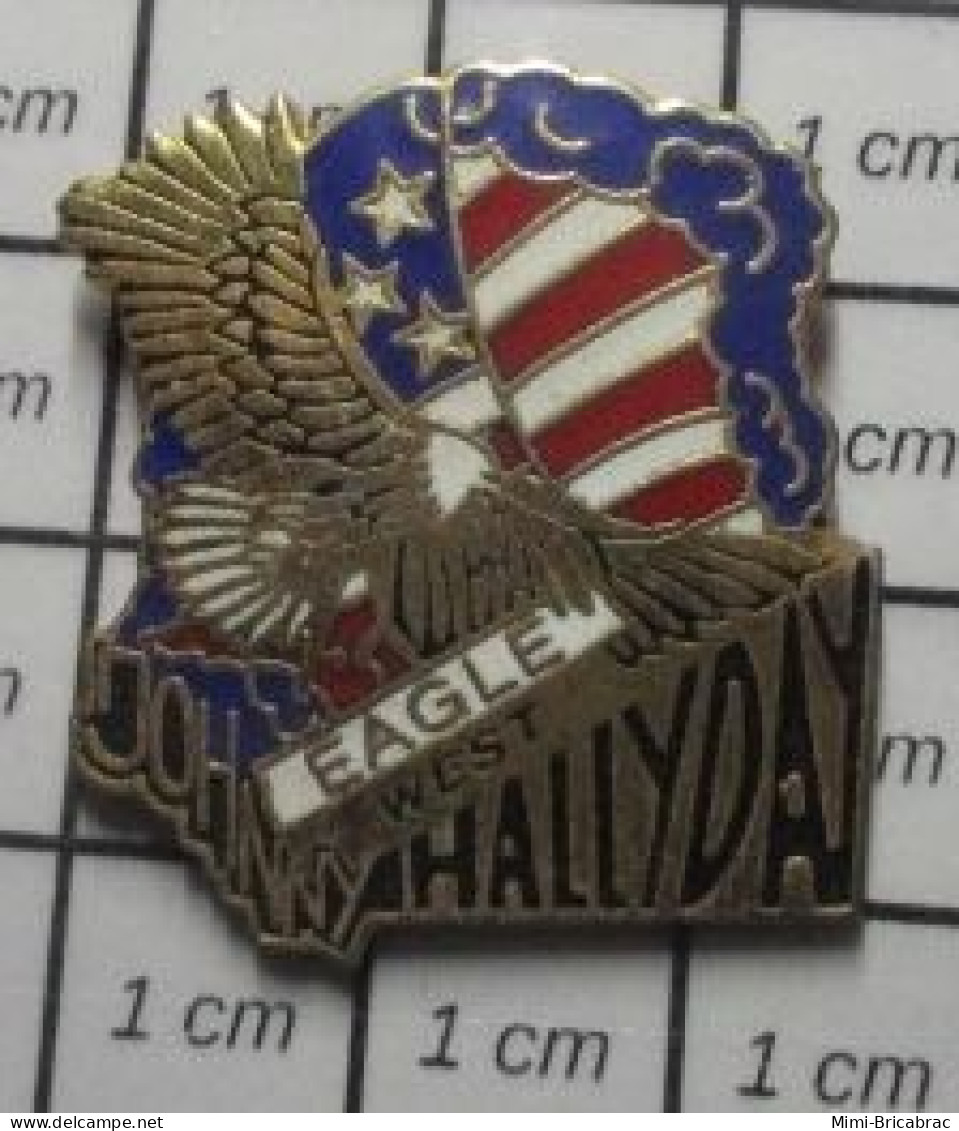 1618B Pin's Pins / Beau Et Rare : MUSIQUE / JOHNNY HALLYDAY AIGLE EAGLE - Musique