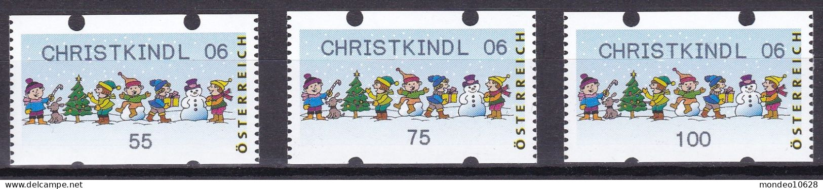 ATM Österreich - Ausgabe 24.11.2006 - Christkindl 06 - Kinder - Mit Zählnummern - Postfrisch (26) - Automatenmarken [ATM]