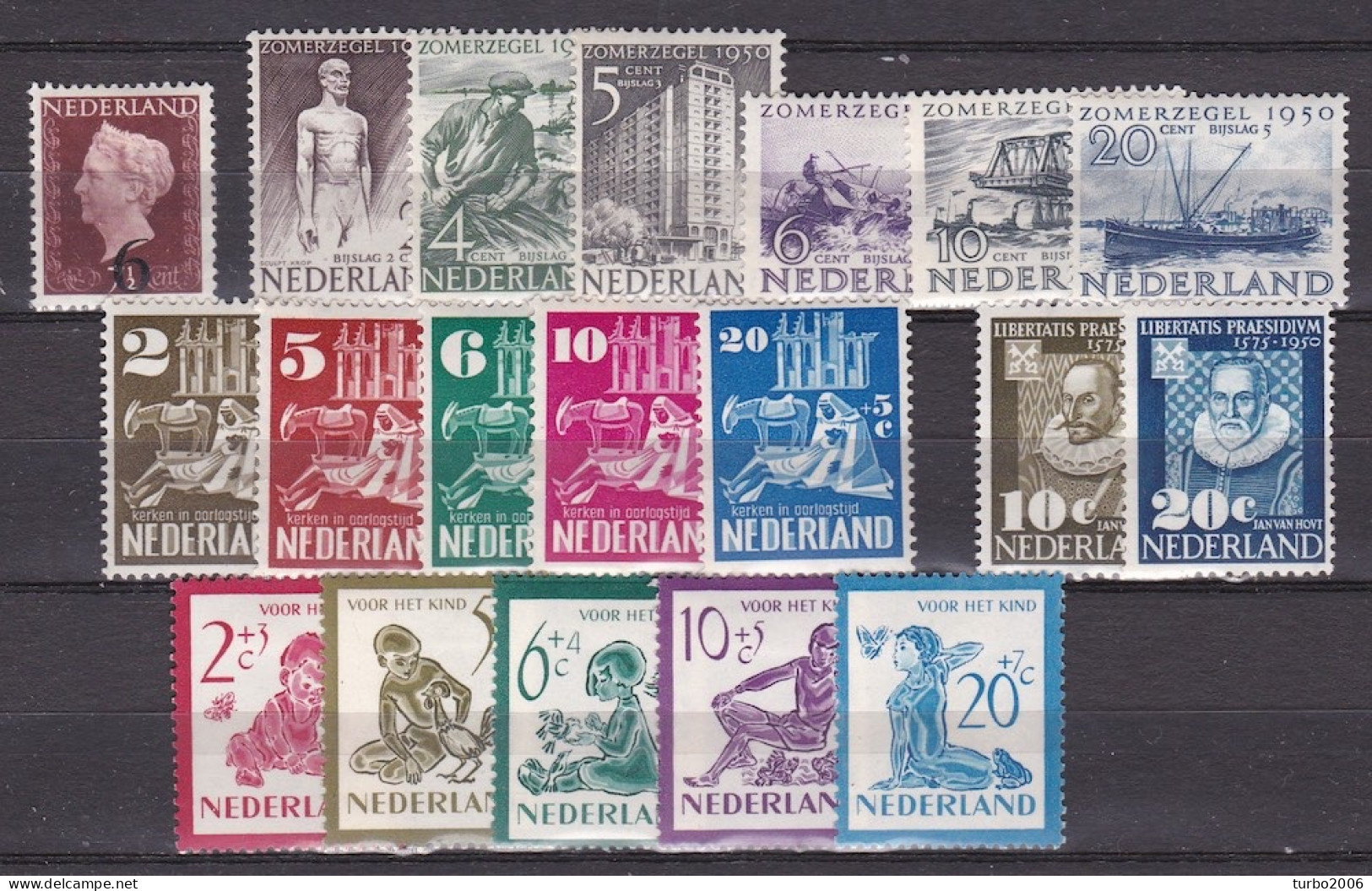 Nederland 1950 Complete Ongestempelde Jaargang NVPH 549 / 567 - Années Complètes