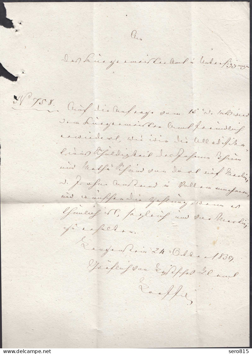 Baden - 1839  Brief STOCKACH L1r Nach Unterlaufing Taxiert Mit Inhalt    (27166 - Autres & Non Classés