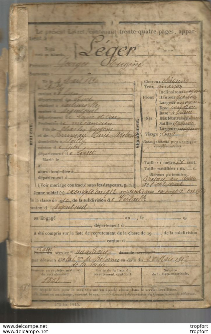 M12 Cpa / LIVRET MILITAIRE LEGER Classe 1910 +  Certificat Bonne Conduite Troupes COLONIALE + Démobilisation + Décès - Other & Unclassified