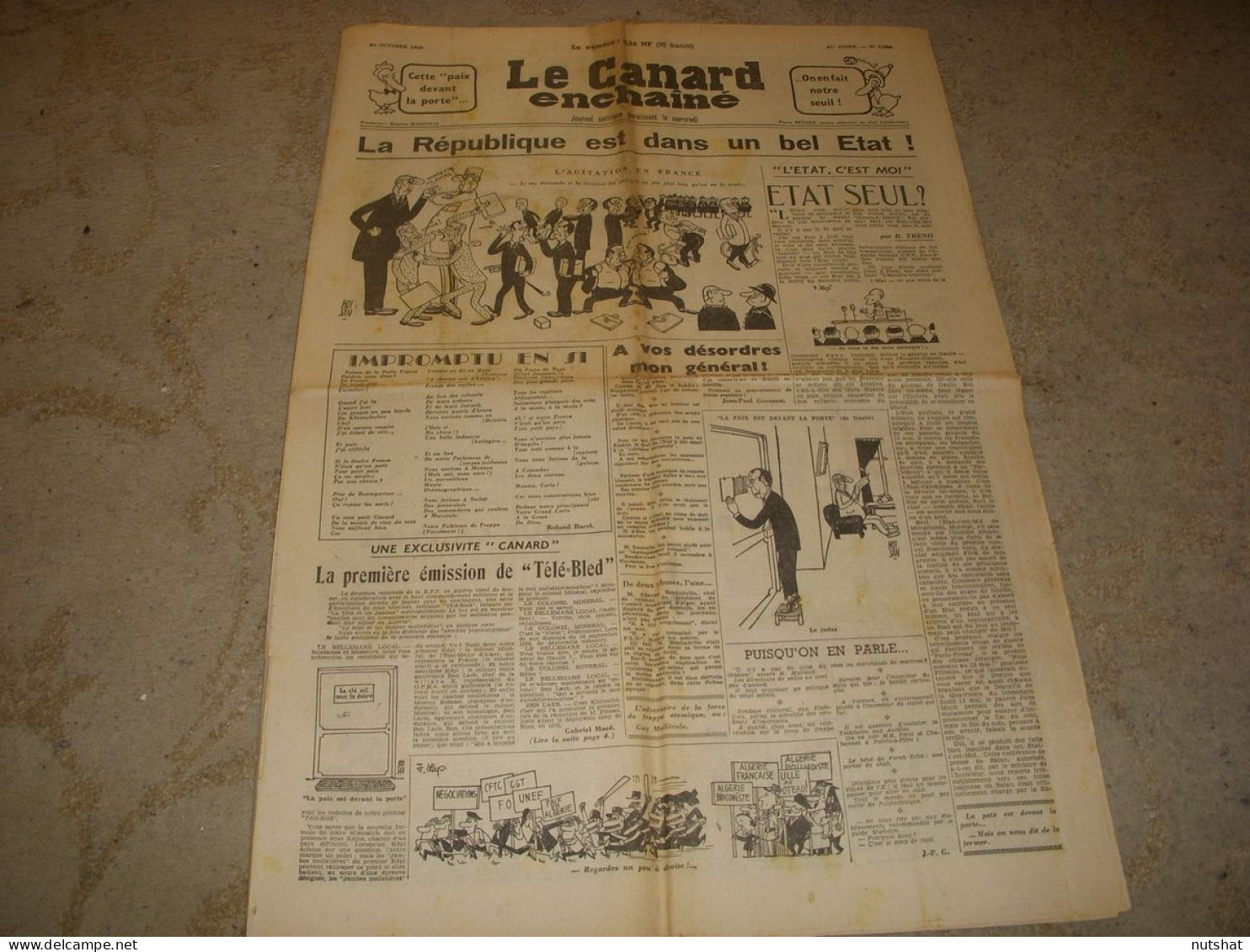 CANARD ENCHAINE 2088 26.10.1960 L'ETOUFFE CHRETIEN De Felicien MARCEAU CLAVEL - Politics