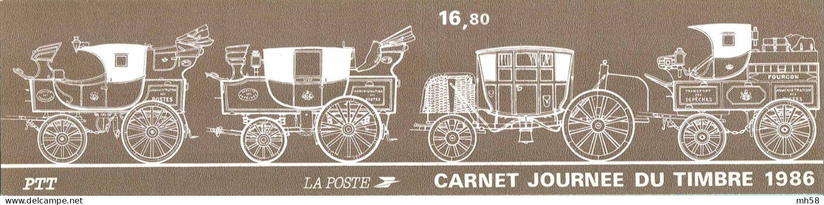 FRANCE 1986 - Journée Du Timbre Malle-poste Briska - Bande Carnet N° BC 2411A Non Pliée Neuf ** - Giornata Del Francobolli