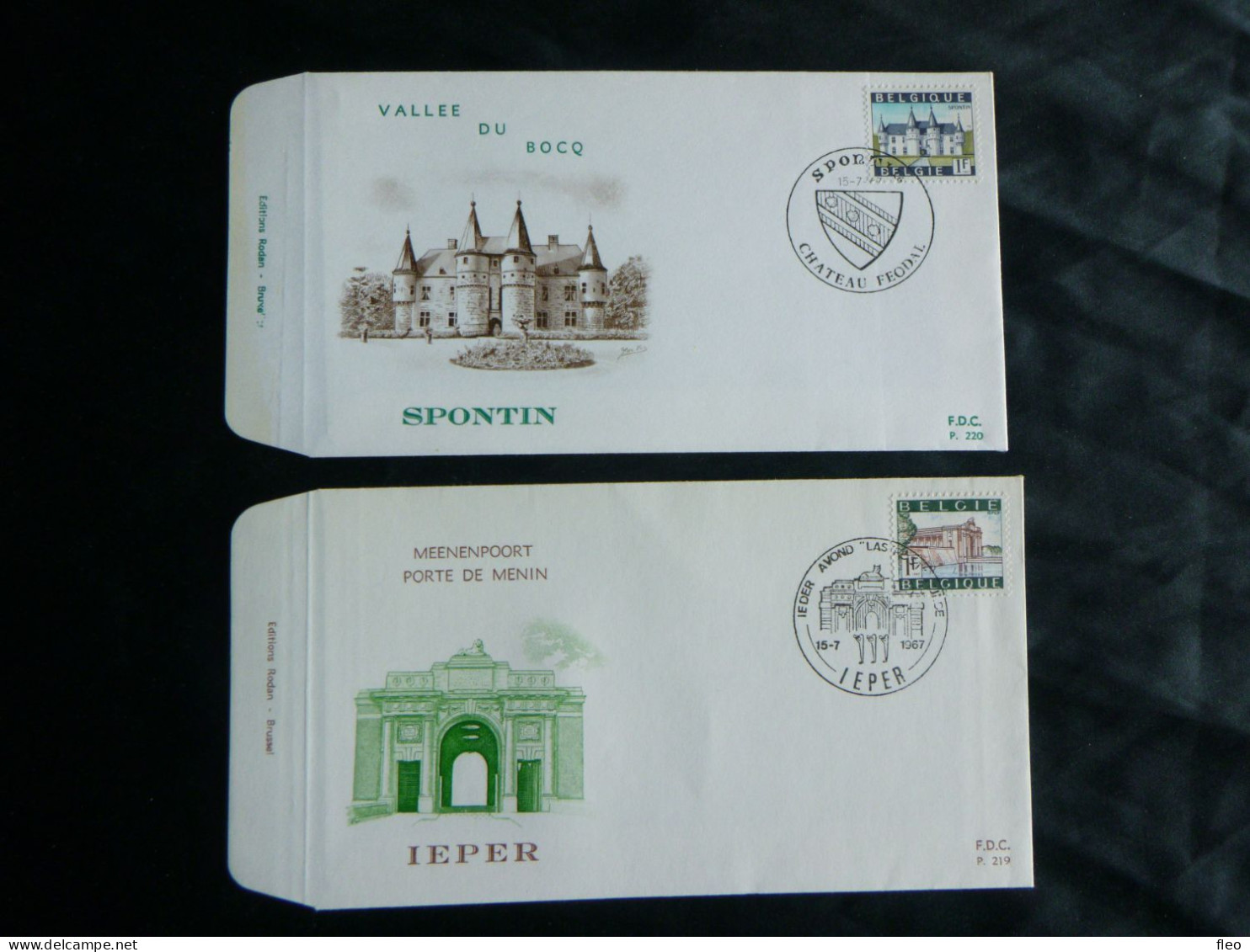 1967 1423 & 1424 FDC's : " Tourisme Spontin & Ieper " - 1961-1970