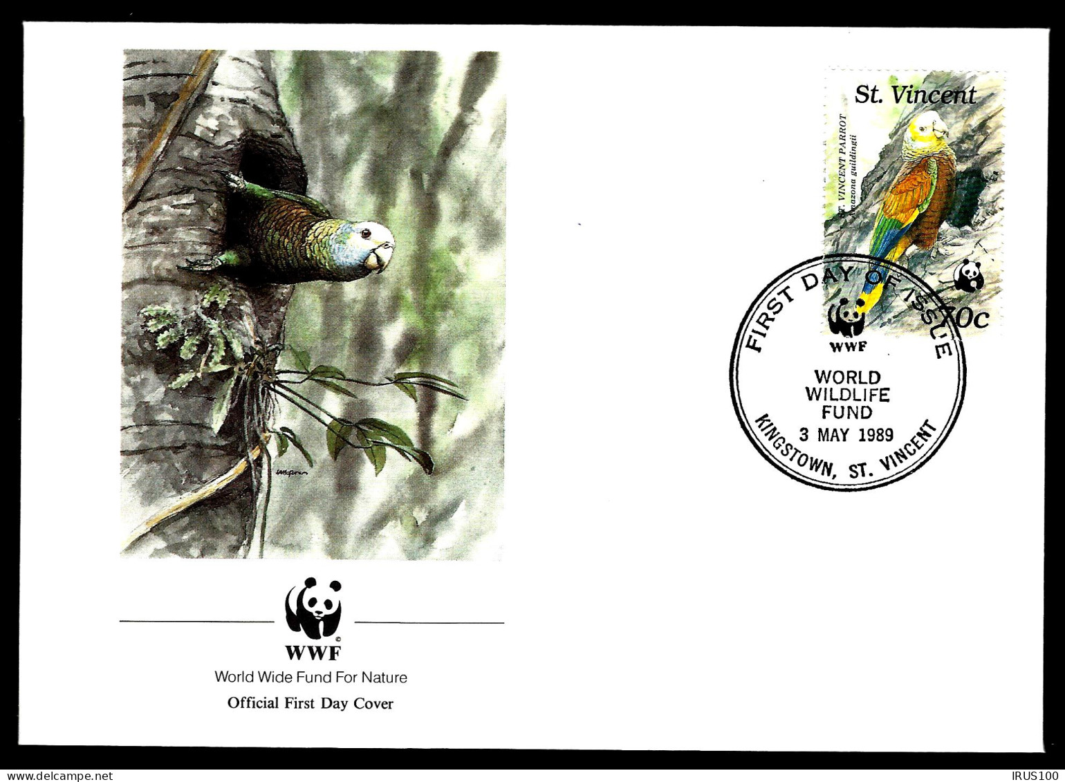 WWF - OISEAUX DE ST VINCENT - FDC - (4 ENVELOPPES) - Briefe U. Dokumente