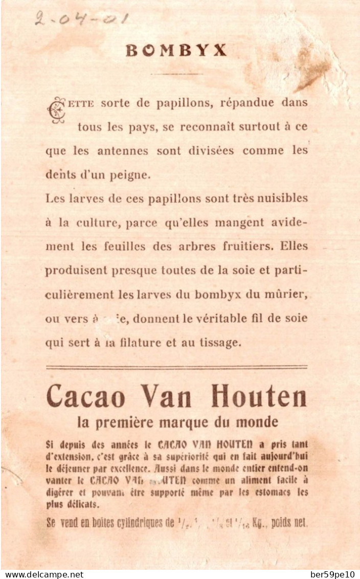 CHROMO CACAO VAN HOUTEN PAPILLONS BOMBYX - Van Houten
