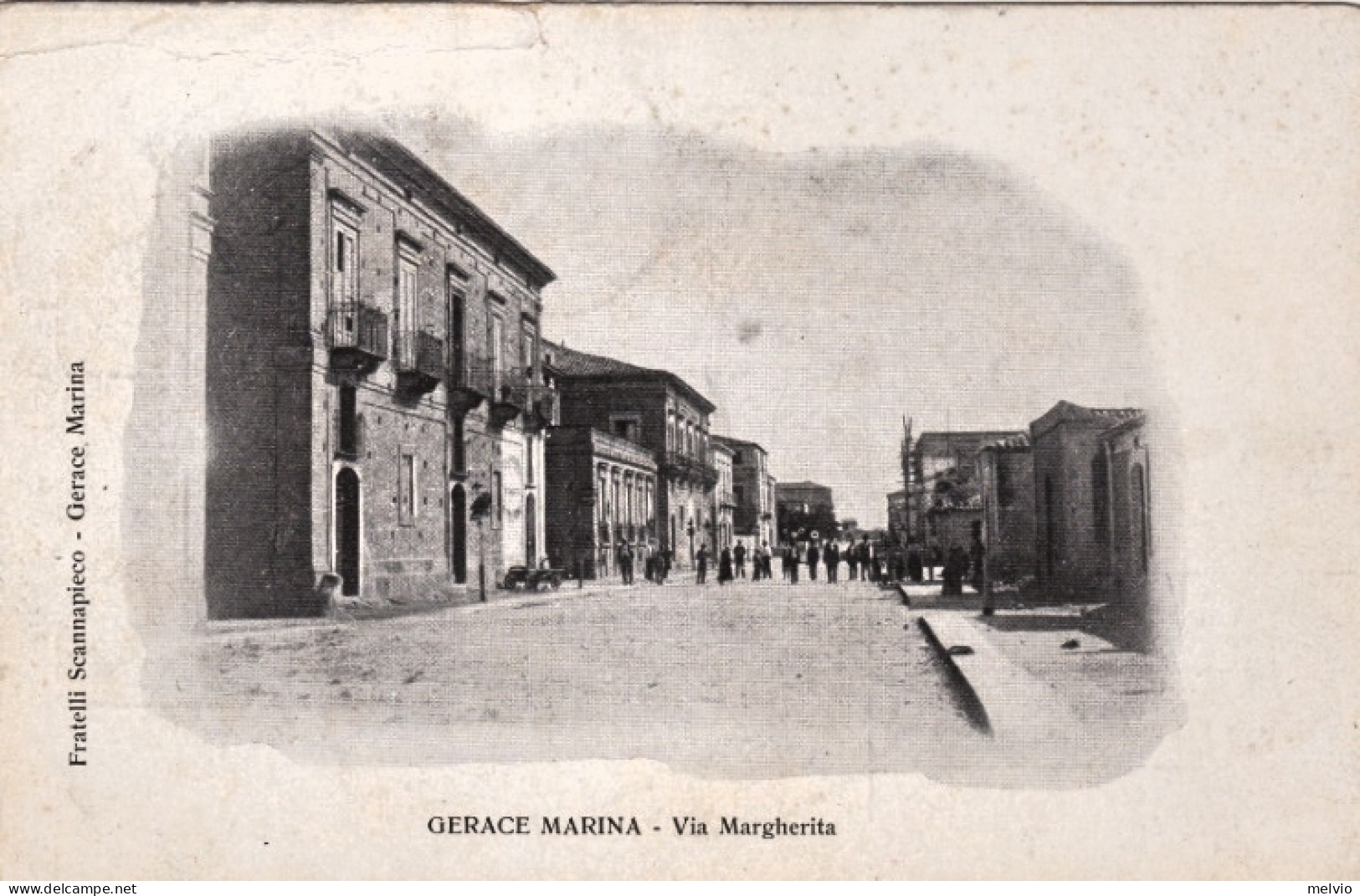 1912-Gerace Marina, Reggio Calabria, Scorcio Di Via Margherita, Animata, Viaggia - Reggio Calabria