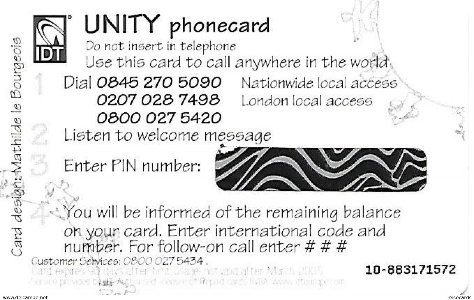Great Britain: Prepaid IDT - Unity 03.05 - Autres & Non Classés