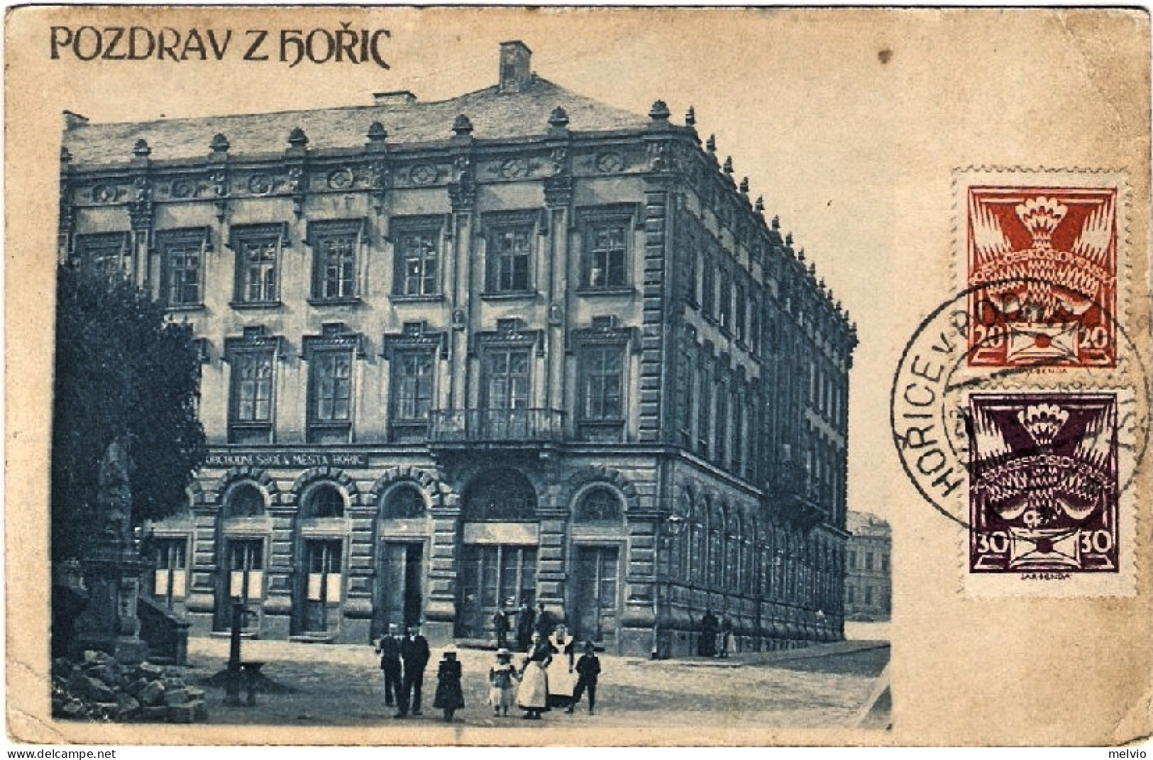 1927-Cecoslovacchia Cartolina Pozdrav Z Horic Diretta In Egitto - Otros & Sin Clasificación