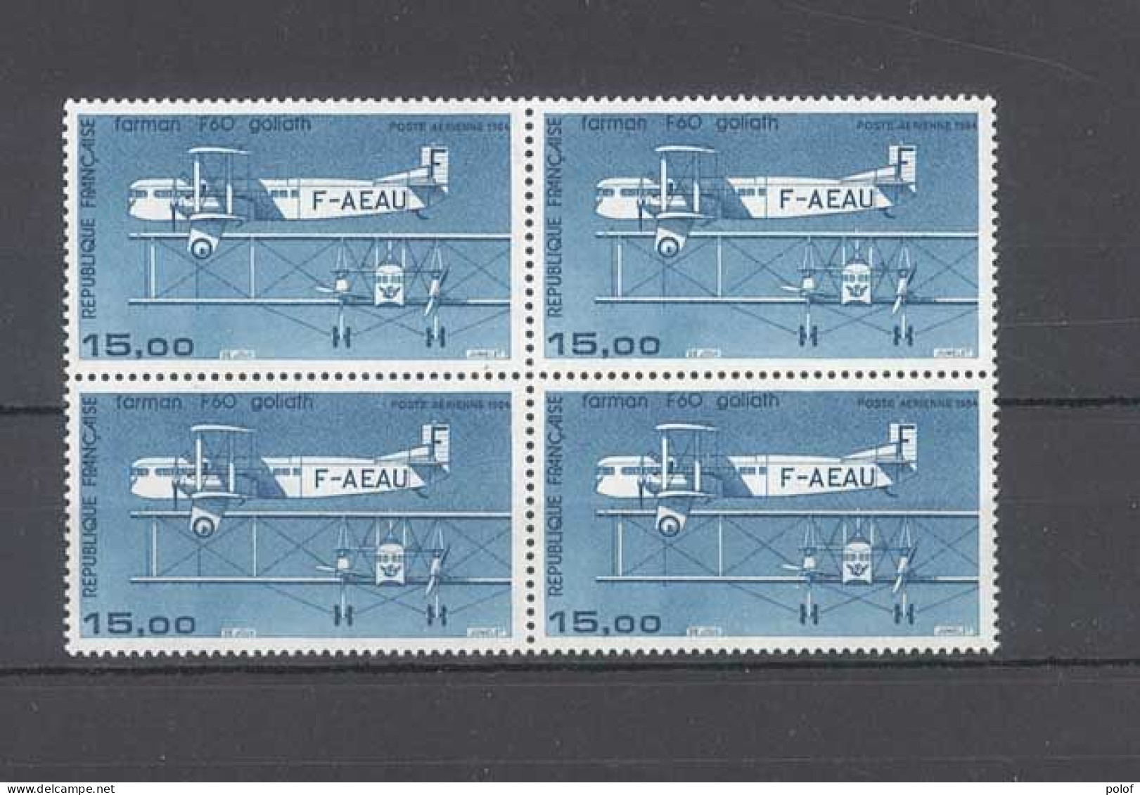 POSTE AERIENNE - Bloc De 4 Timbres (Farman) Yvert  57 . Neuf Sans Trace De Charnière- - 1960-.... Mint/hinged