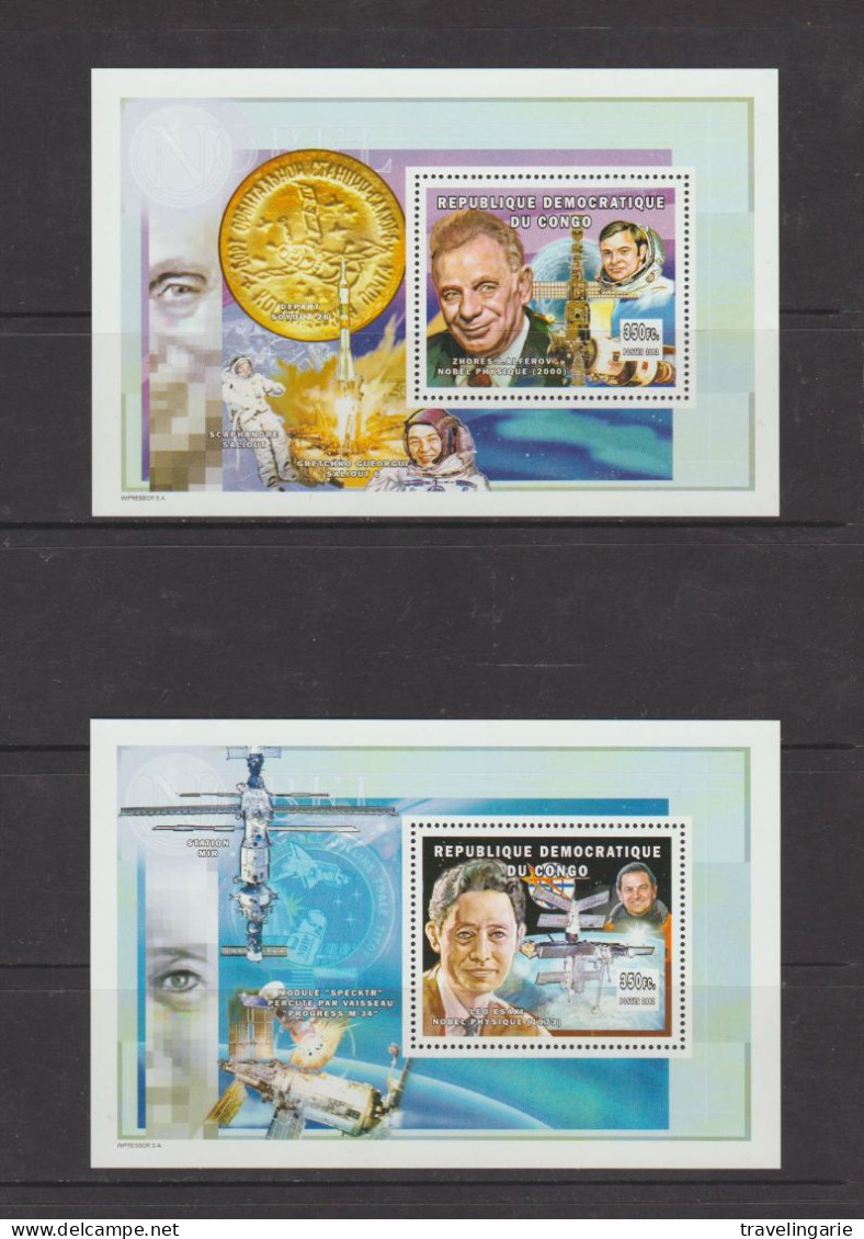 Democratic Republic Of Congo 2002 Nobel Prize Laureats And Space S/S Set MNH ** - Neufs