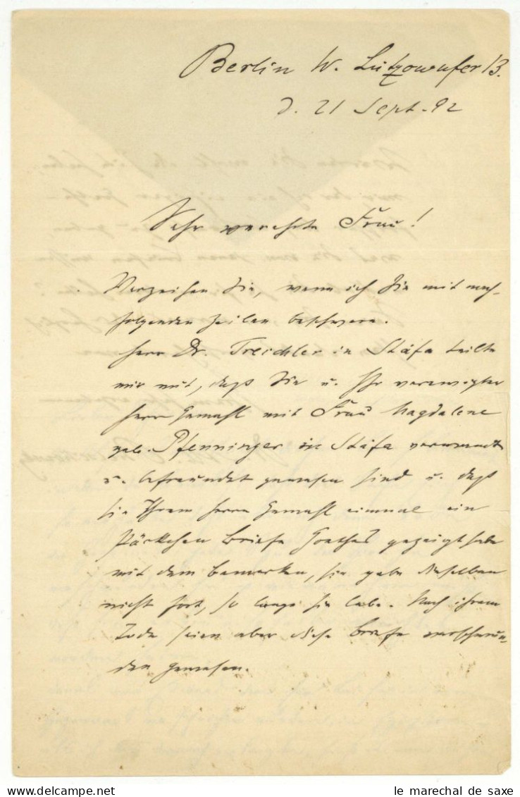 Germanistik Albert Bielschowsky (1847-1902) Goetheforscher Berlin 1892 Autograph Auf Der Jagd Nach Goethebriefen - Inventors & Scientists