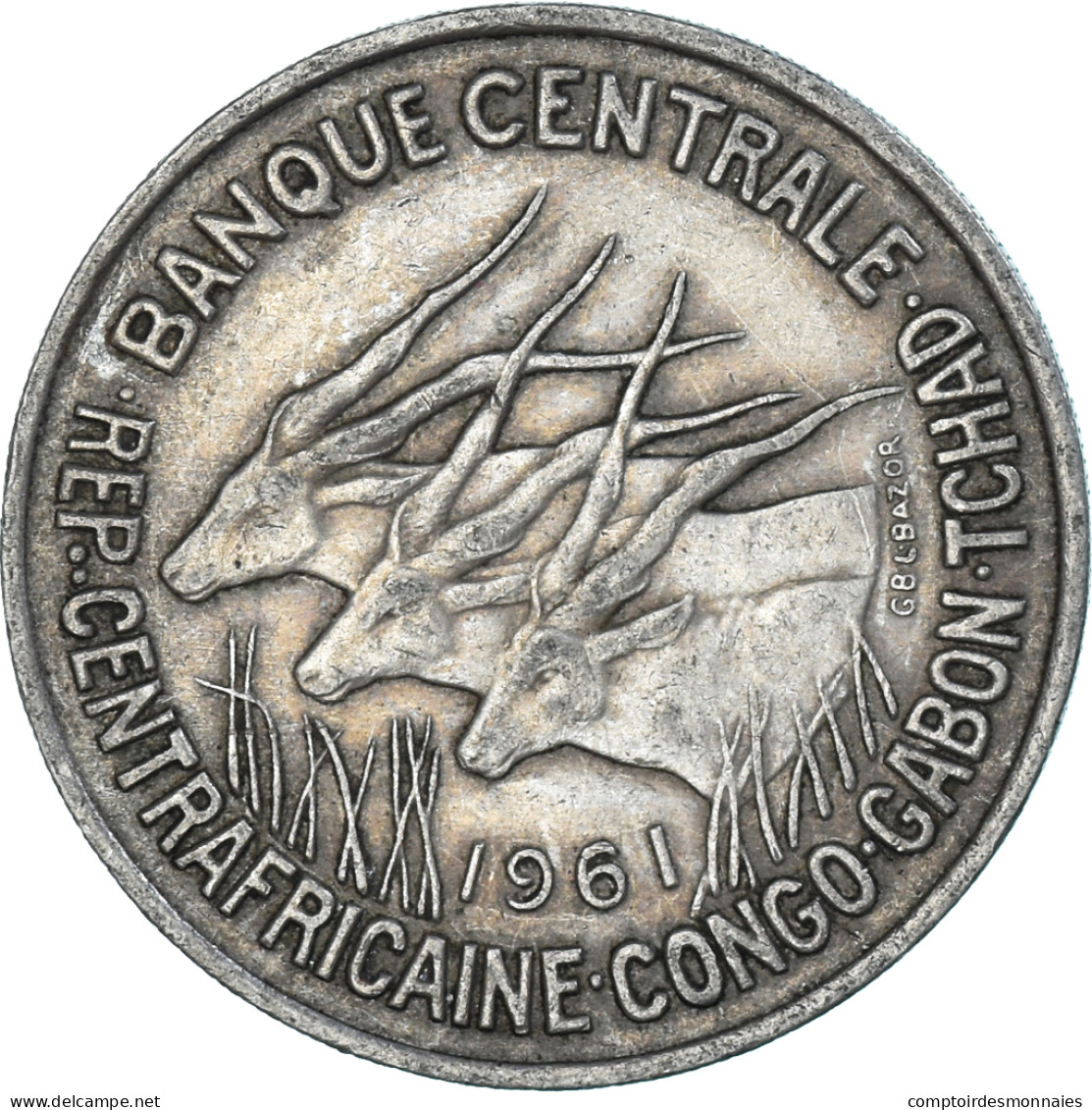 Monnaie, États De L'Afrique Centrale, 50 Francs, 1961 - Repubblica Centroafricana