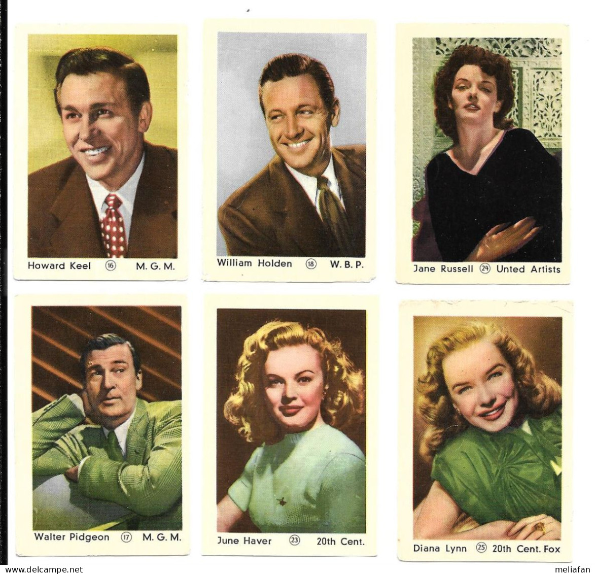 AJ85 - IMAGES DOS VIERGE - WALTER PIDGEON DIANA LYNN JUNE HAVER JANE RUSSELL HOWARD KEEL WILLIAM HOLDEN - Photographs
