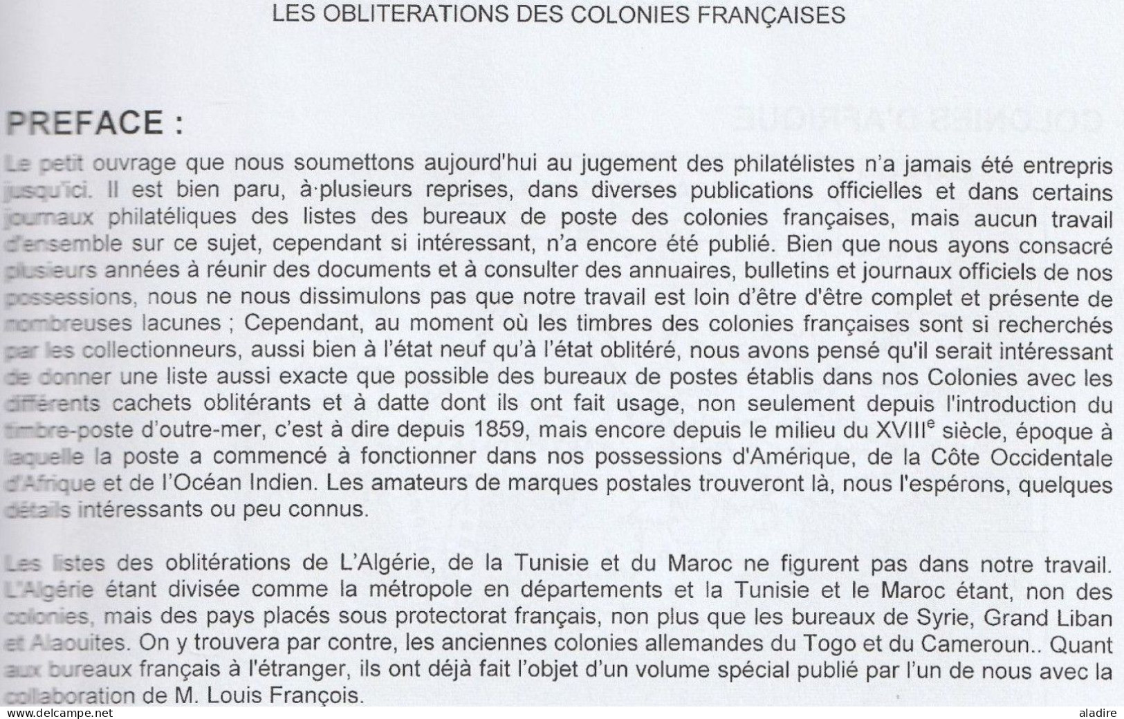 1927 - LANGLOIS Et BOURSELET - Les Oblitérations Des Bureaux De Poste Des COLONIES FRANCAISES - Colonies And Offices Abroad