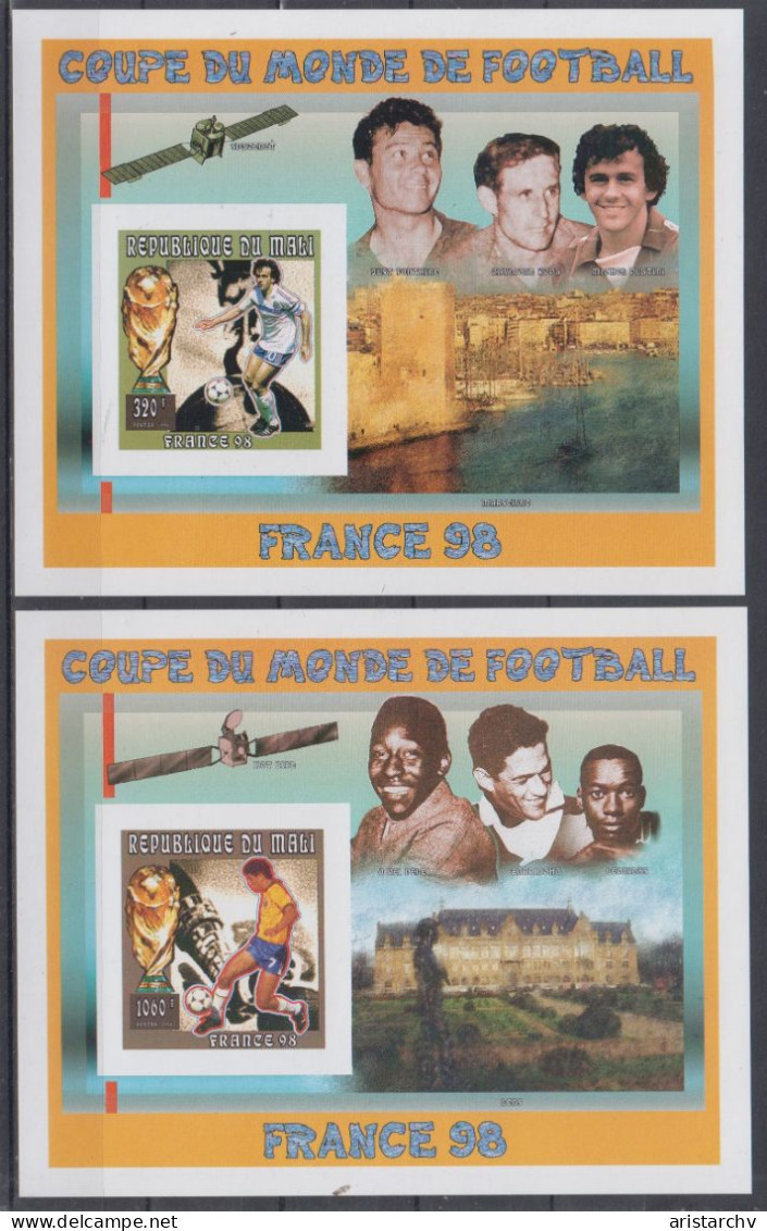 MALI 1998 FOOTBALL WORLD CUP 4 IMPERFORATED S/SHEETS EPREUVE DE LUXE - 1998 – France