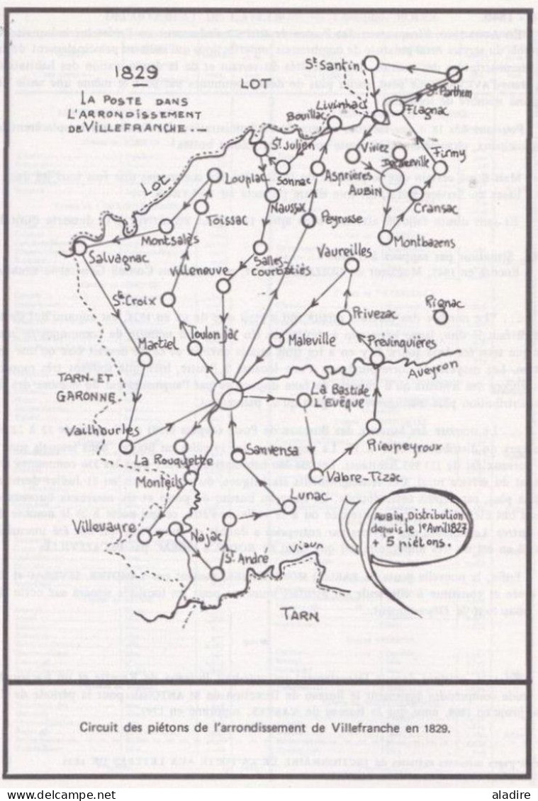 JEAN LACASSAGNE - Les Bureaux De Poste De L' AVEYRON 1695-1876 Préface De J. POTHION - Marques Postales Et Oblitérations - Filatelia E Storia Postale