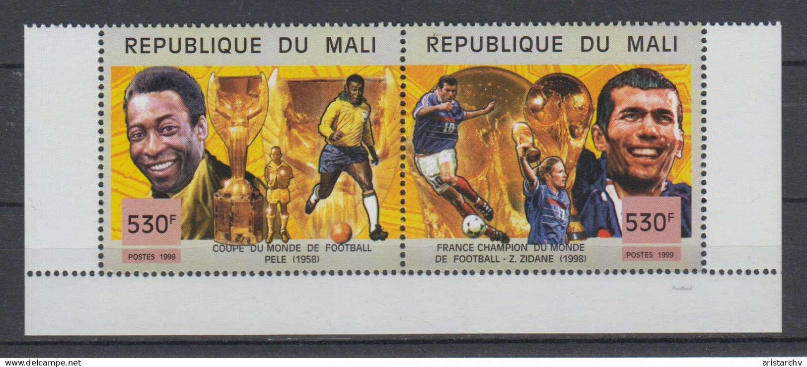 MALI 1998 FOOTBALL WORLD CUP PELE ZIDANE - 1998 – Frankreich