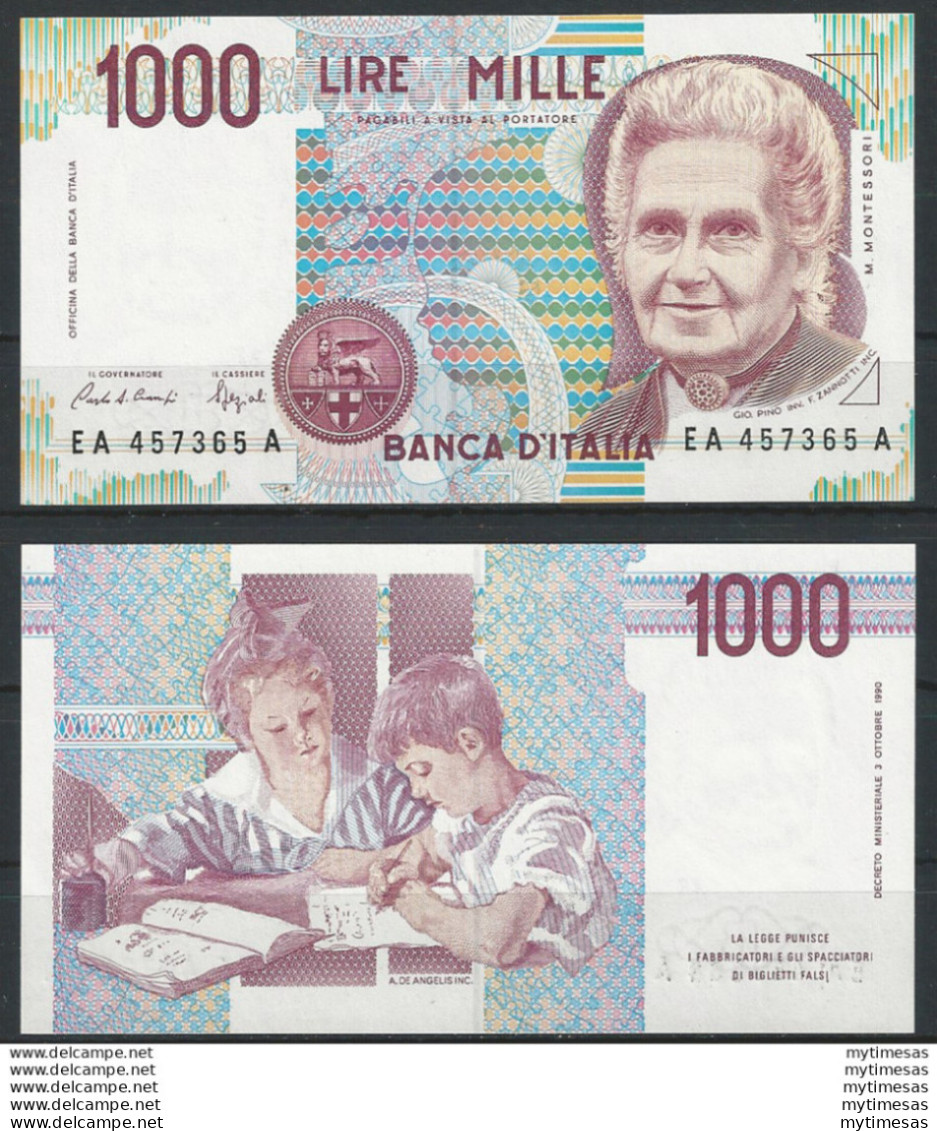 1990 Italia Lire 1.000 Maria Montessori FDS Rif. BI 58A Gigante - Sonstige & Ohne Zuordnung