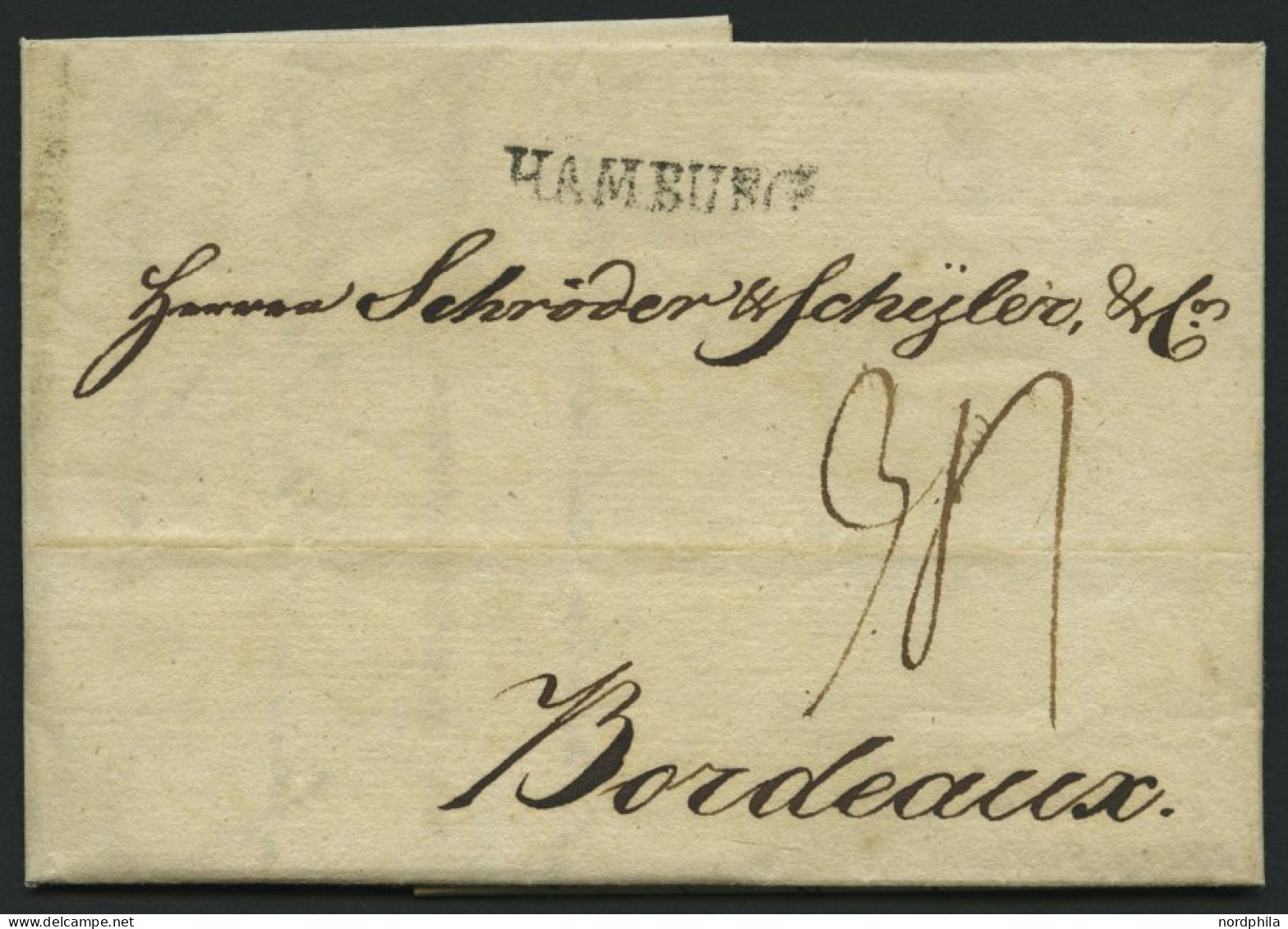 HAMBURG VORPHILA 1798, HAMBURG, L1 Auf Brief Nach Bordeaux, Pracht - Préphilatélie