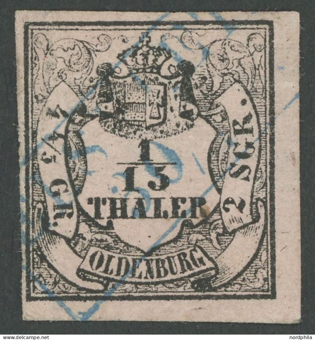 OLDENBURG 3III O, 1859, 1/15 Th. Schwarz Auf Mattbräunlichrot, Type III, R2 ELSFLETH, Rückseitig Dünne Stellen, Feinst,  - Oldenbourg