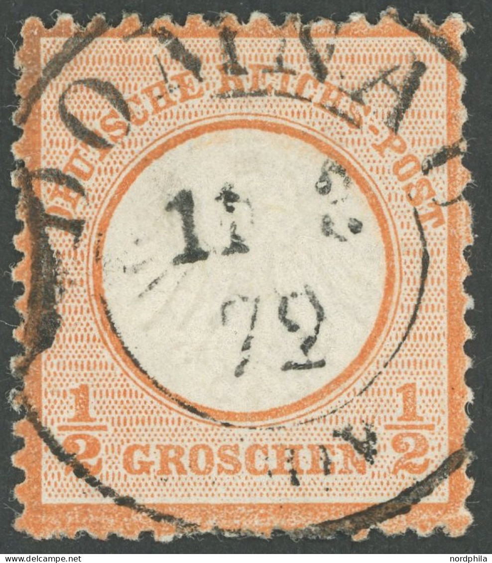 Dt. Reich 3 O, 1872, 1/2 Gr. Ziegelrot, FZLr7, Zentrischer Pr. K2 DAMNAU, Pracht, Gepr. Brugger - Autres & Non Classés