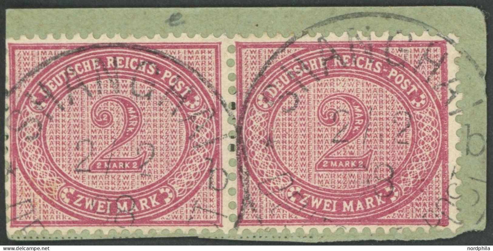 DP CHINA V 37e Paar BrfStk, 1898, 2 M. Karmin Im Waagerechten Paar Auf Postabschnitt, Stempel SHANGHAI DP B, Linke Marke - China (offices)