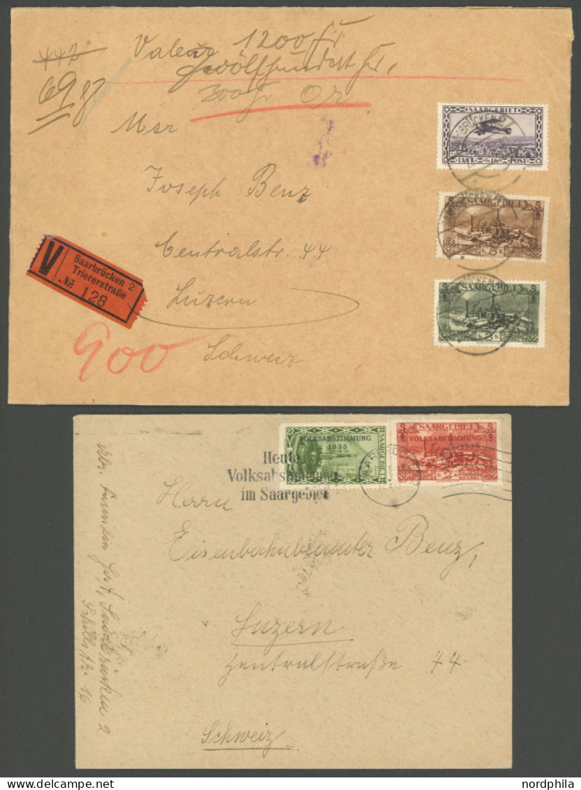 SAMMLUNGEN, LOTS 1918-32, Kleine Partie Von 7 Belegen In Die Schweiz, Dabei Ein Wertbrief, Pracht - Verzamelingen & Reeksen