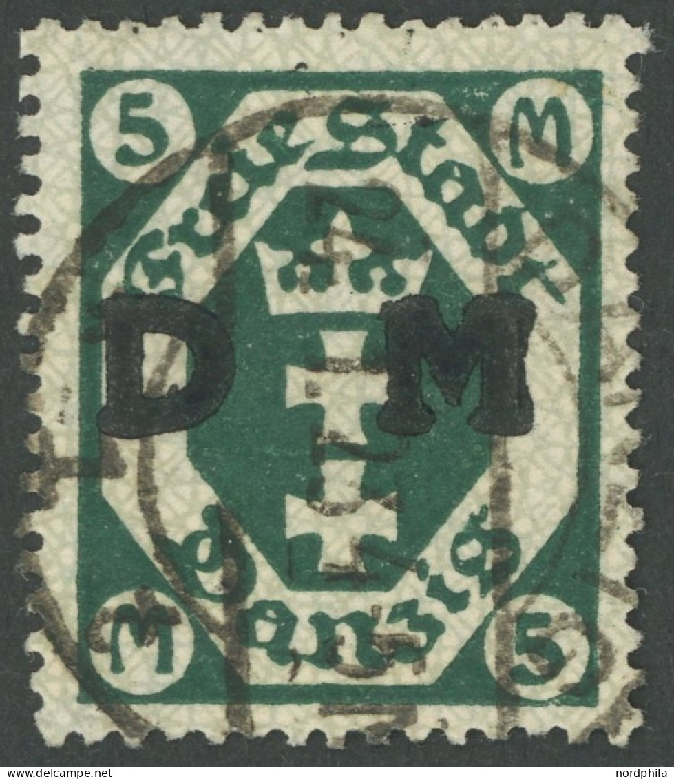 DIENSTMARKEN D 24Y O, 1922, 5 M. Schwärzlichopalgrün, Liegendes Wz., Pracht, Gepr. Infla Und Soecknick, Mi. 320.- - Dienstmarken