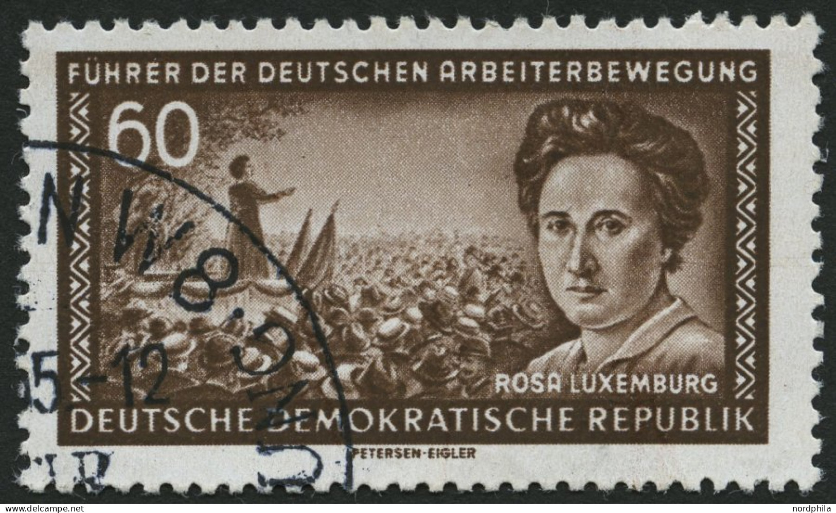 DDR 478XI O, 1955, 60 Pf. Rosa Luxemburg, Wz. 2XI, Pracht, Gepr. Schönherr, Mi. 60.- - Used Stamps