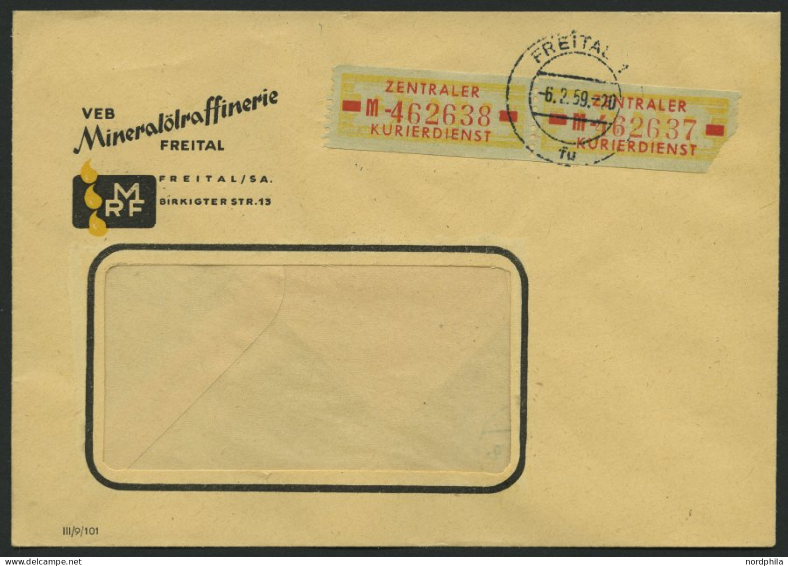 DIENSTMARKEN B D 18IIM BRIEF, 1958, 10 Pf. Mittelbraungelb/dunkelgelblichrot Auf Hellolivgrau, Type II, Buchstabe M, Auf - Sonstige & Ohne Zuordnung