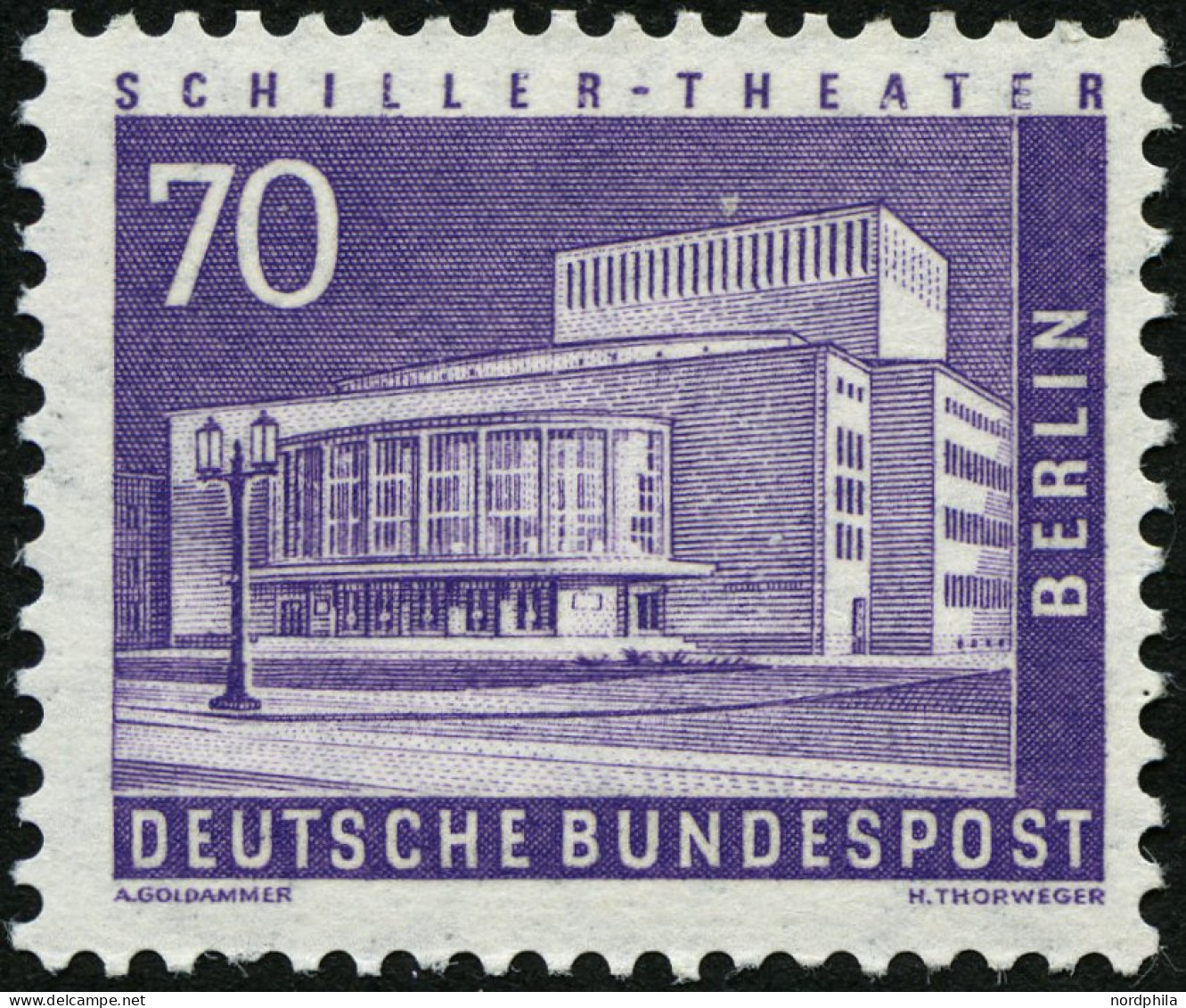 ROLLENMARKEN 152R , 1956, 70 Pf. Schillertheater, Einzelmarke Mit Gerader Nummer, Pracht, Mi. 160.- - Roulettes