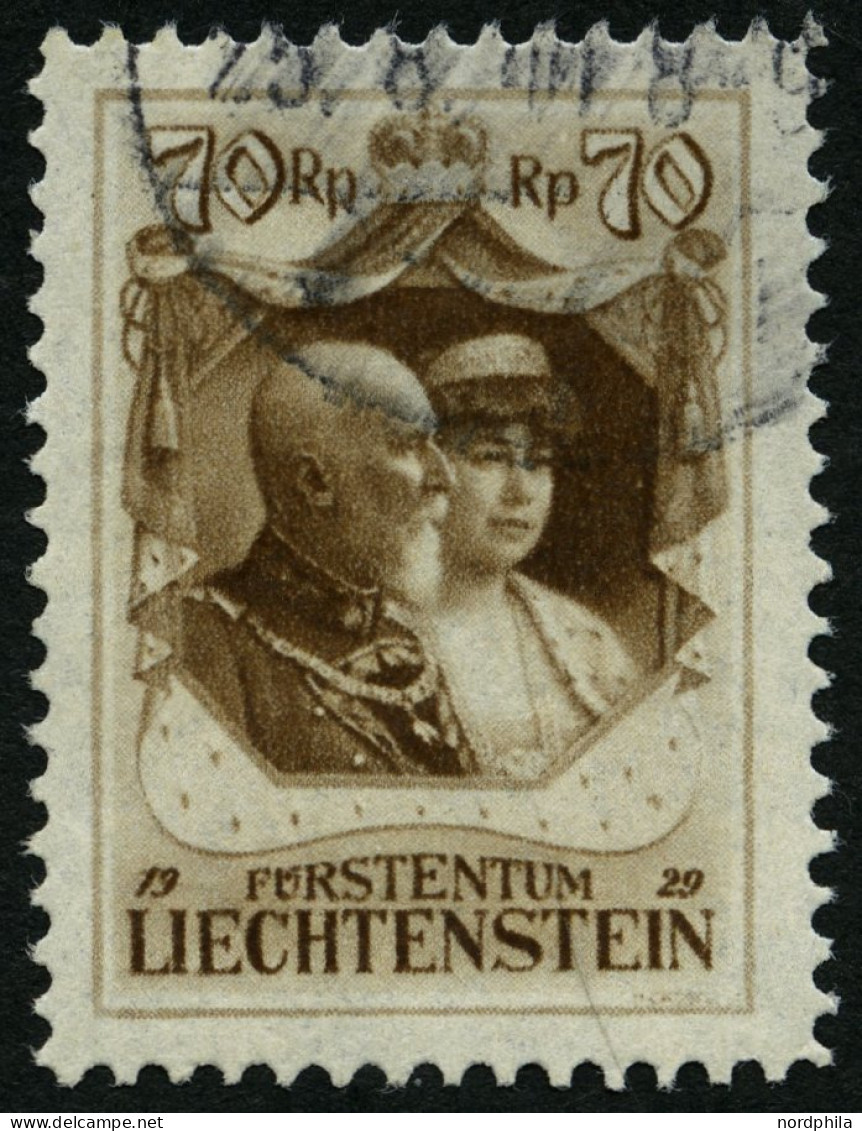 LIECHTENSTEIN 93 O, 1929, 70 Rp. Regierungsantritt, Feinst, Mi. 160,- - Altri & Non Classificati