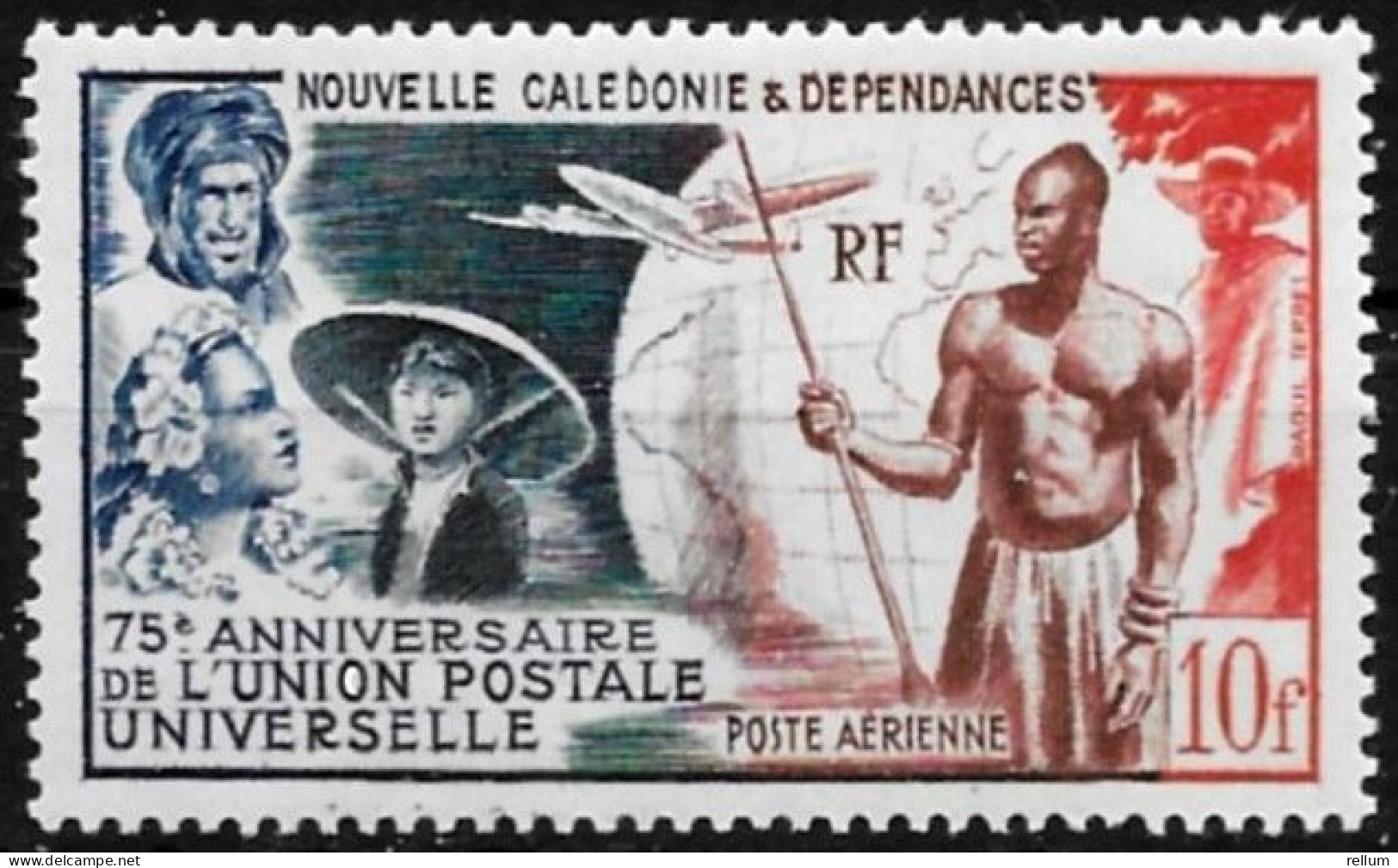 Nouvelle Calédonie 1948 - Yvert N° PA 64 - Michel N° 348 * - Unused Stamps