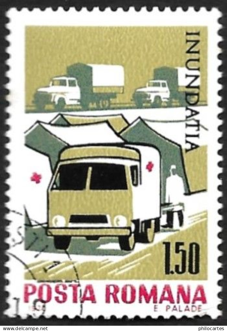 ROUMANIE 1970 - YT 2569 - Inondations - Oblitéré - Used Stamps