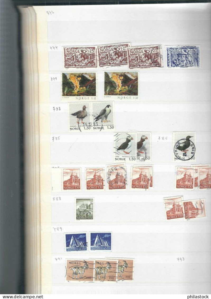 NORVEGE Lot timbres en classeur */**/Obl.  B/TB/TTB/ Def.