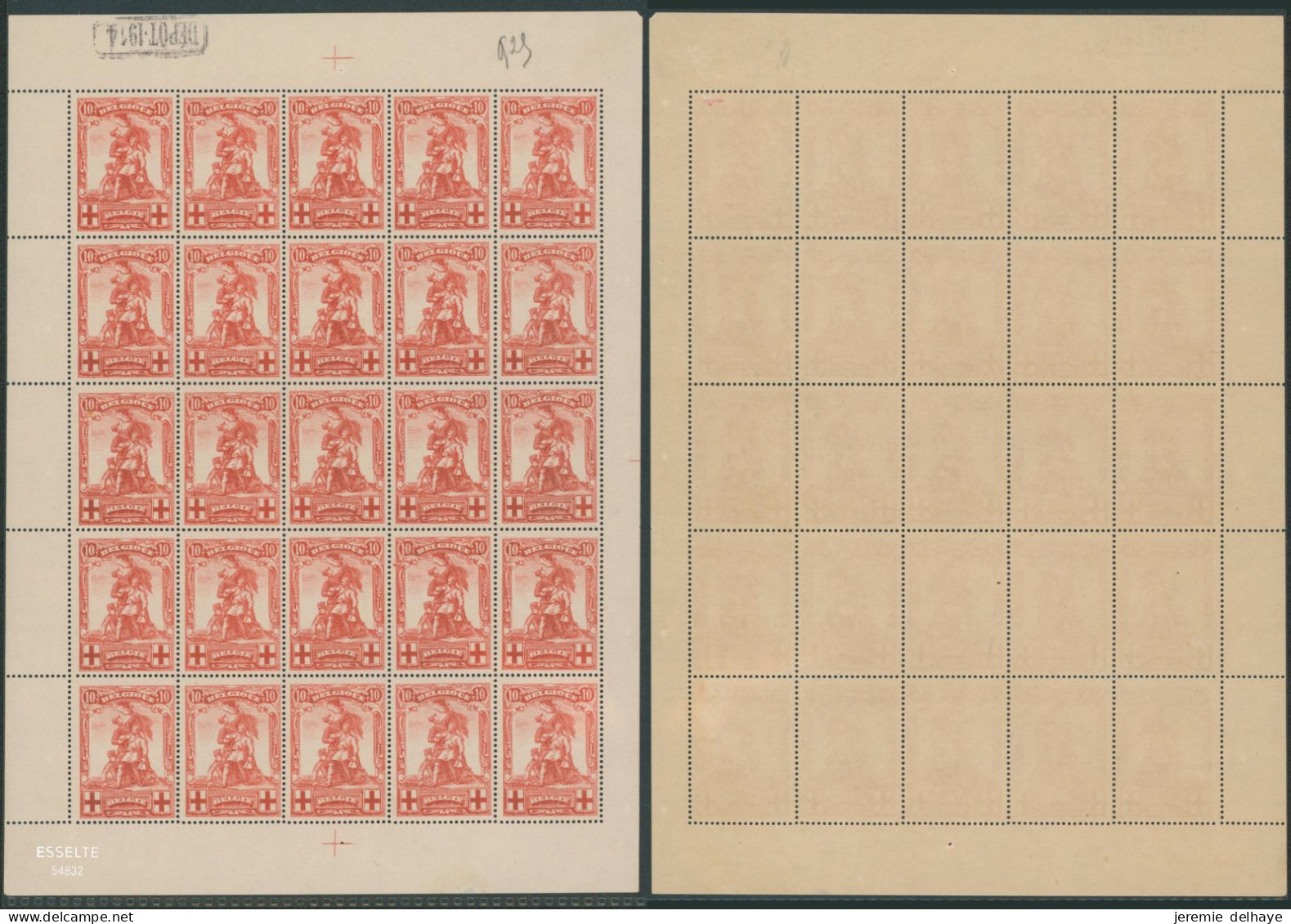 Croix-rouge (Mérode) - Série Complète En Feuille çàd F126/128** Neuf Sans Charnières (MNH) / Petit Défaut Sur F128 - 1914-1915 Red Cross